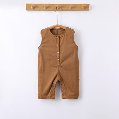 ノースリーブジャンプスーツ Coffee / 73cm うさ耳ノースリーブジャンプスーツ/プリント長袖Tシャツ【mh0010751】