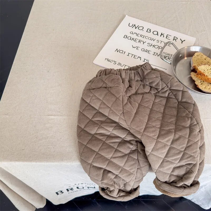 ロングパンツ・スウェットパンツ coffee / 80cm キッズ キルティング コーデュロイ パンツ 暖パン