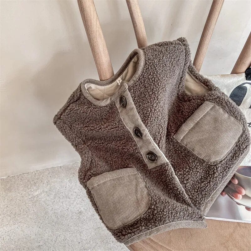 ベスト coffee / 80cm キッズ ボアフリース ベスト アウター