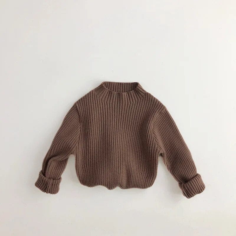 ニット・セーター coffee / 80cm キッズセーター ハーフタートルネックトップス ボトルネック 6カラー ユニセックス 男の子 女の子 子供服