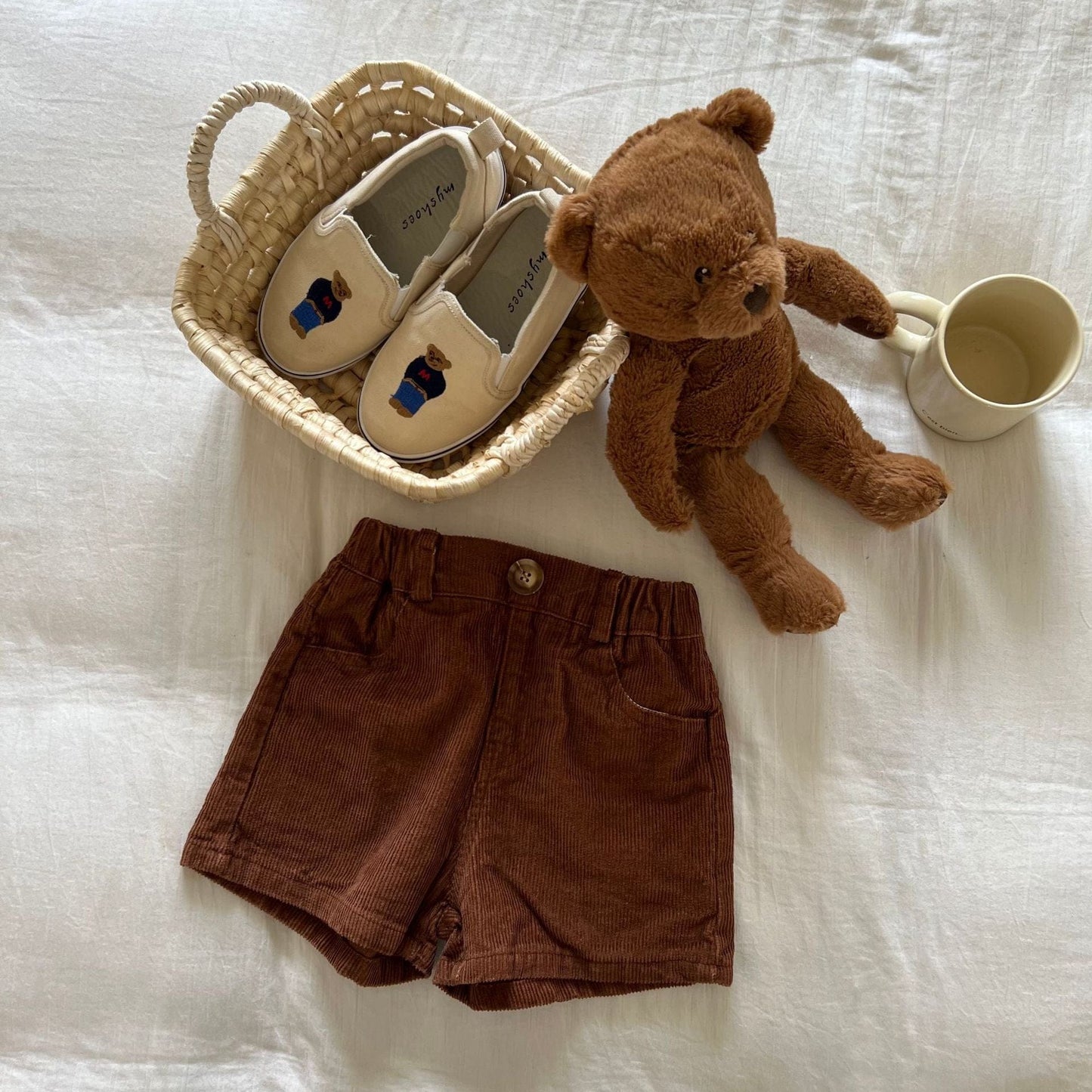 ハーフパンツ・ショートパンツ coffee / 80cm / 取り寄せ（7〜21日） キッズ コーデュロイ ショートパンツ ベージュ コーヒーブラウン ユニセックス