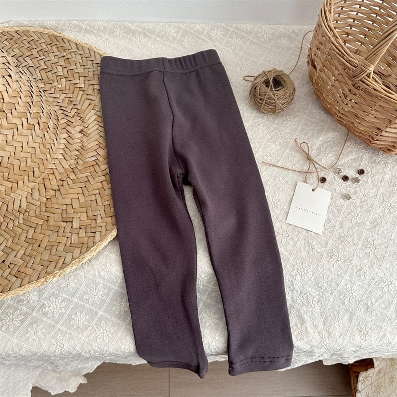 レギンスパンツ coffee / 80cm キッズ シンプル ベーシック レギンスパンツ ボーダー 無地 8カラー ユニセックス