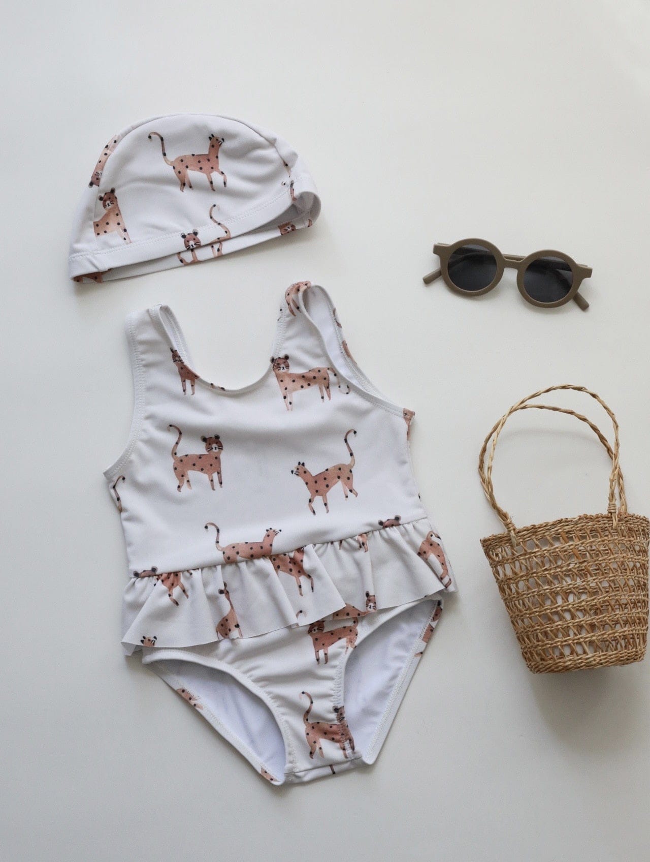 ベビー用水着 color 1 / 80cm キッズ 水着 フラワー 花柄 ノースリーブ ワンピース ビキニ セパレート 帽子 セット スイムウェア 14スタイル ガールズ【mh0002216】