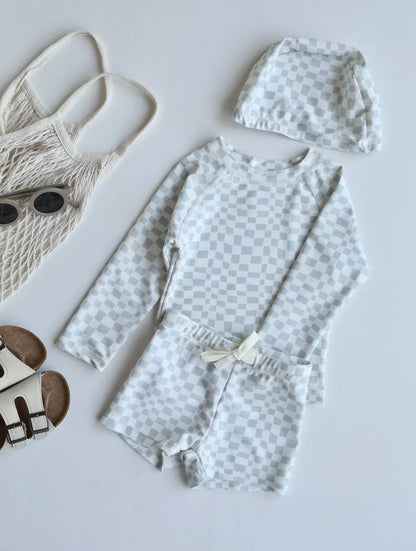 ベビー用水着 color 14 / 80cm キッズ水着 セパレートセット 長袖トップス+ショートパンツ ボーイズ ラッシュガード スイムウェア【mh0006163】