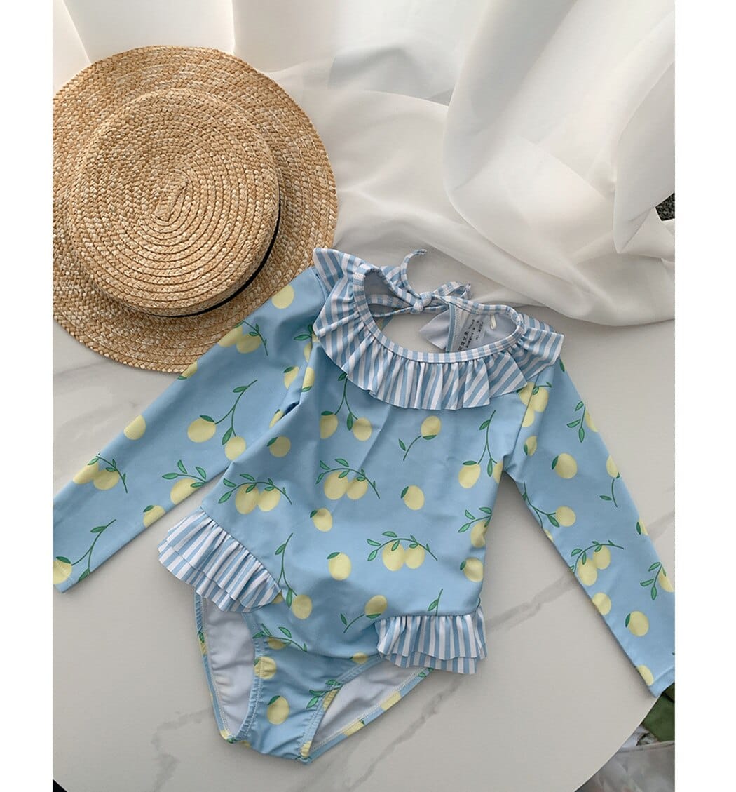 ベビー用水着 color 16 / 80cm キッズ 水着 フラワー 花柄 長袖 ワンピース ビキニ セパレート 帽子 セット ラッシュガード スイムウェア 8スタイル ガールズ【mh0002218】