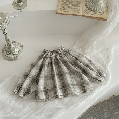 長袖シャツ・ブラウス color A / 6M (66) ベビートップス チェック長袖スモックブラウス【mh0008639】