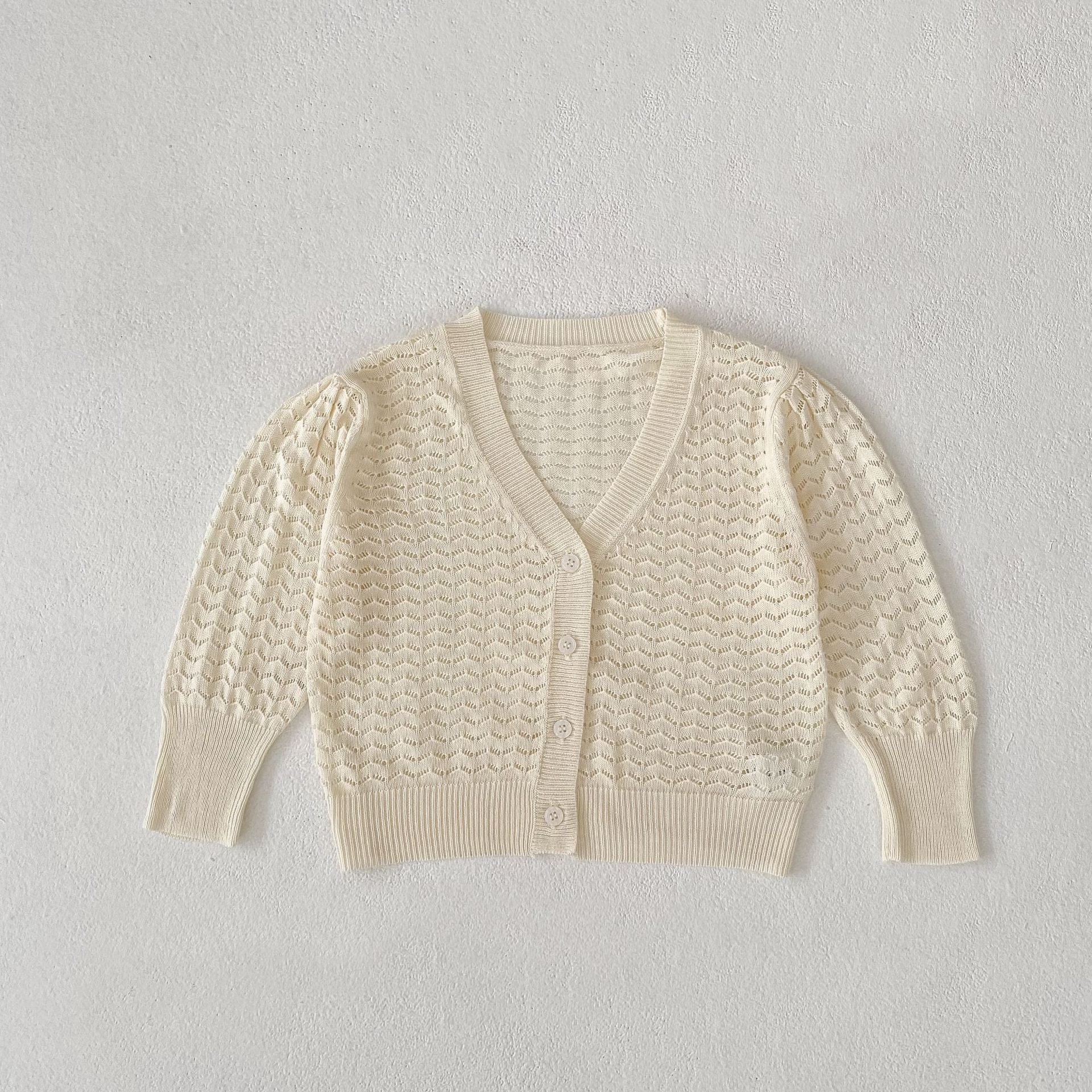 カーディガン・パーカー Creamy White / 73cm レースニットサマーカーディガン【mh0010162】