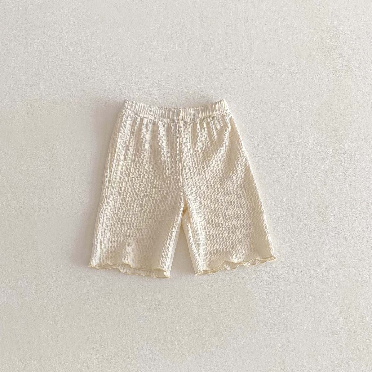 レギンスパンツ Creamy White / 80cm シンプルメロウフリルショートレギンスパンツ【mh0010338】