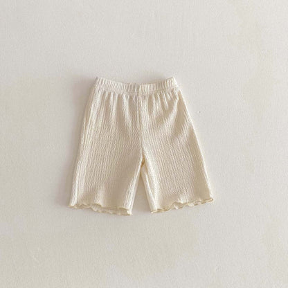 レギンスパンツ Creamy White / 80cm シンプルメロウフリルショートレギンスパンツ【mh0010338】