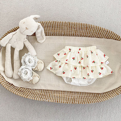 ノースリーブセットアップ Culottes / 66cm チェリーワンポイントキャミソール/さくらんぼフリルブルマパンツ【mh0009703】