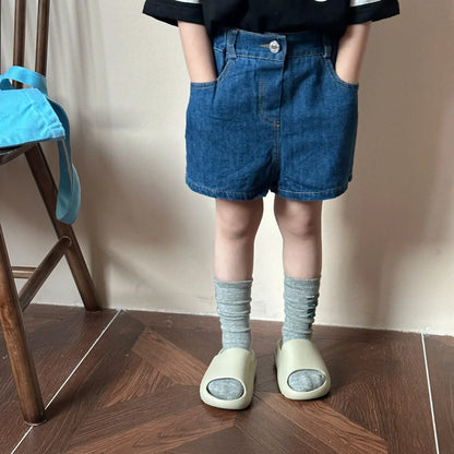 デニムパンツ dark blue / 12M  80cm キッズパンツ デニム レトロ ショートパンツ 2カラー