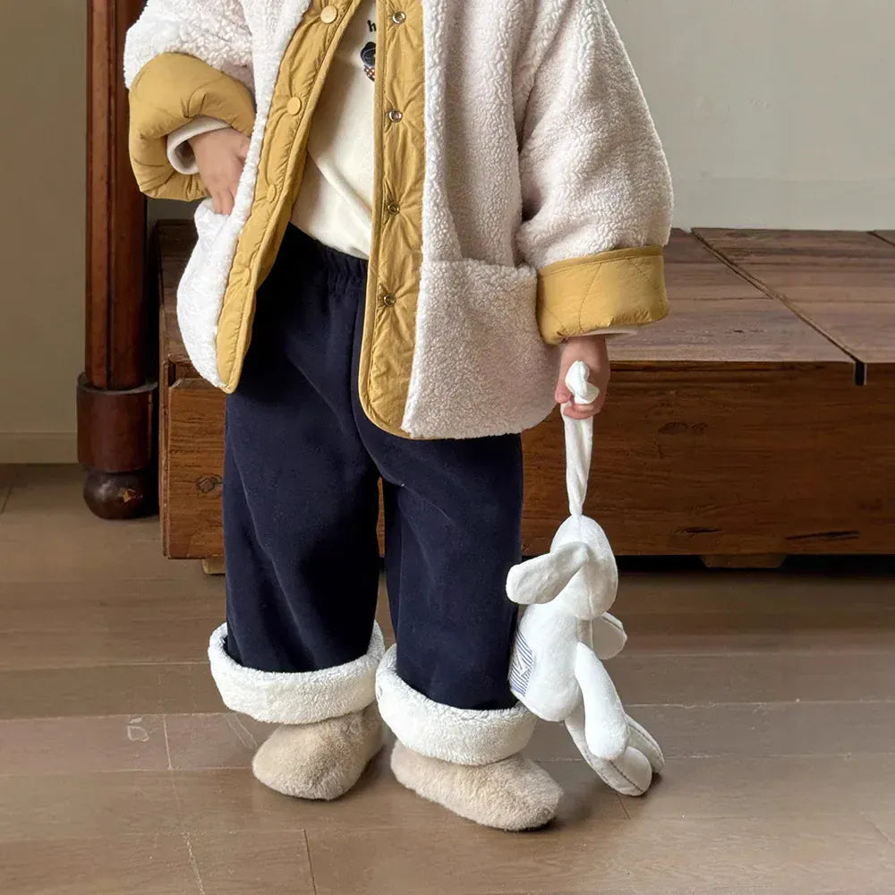 ロングパンツ・スウェットパンツ Dark Blue / 24M  90CM キッズパンツ 裏ボアフリースシンプルロングスウェットパンツ【mh0007998】