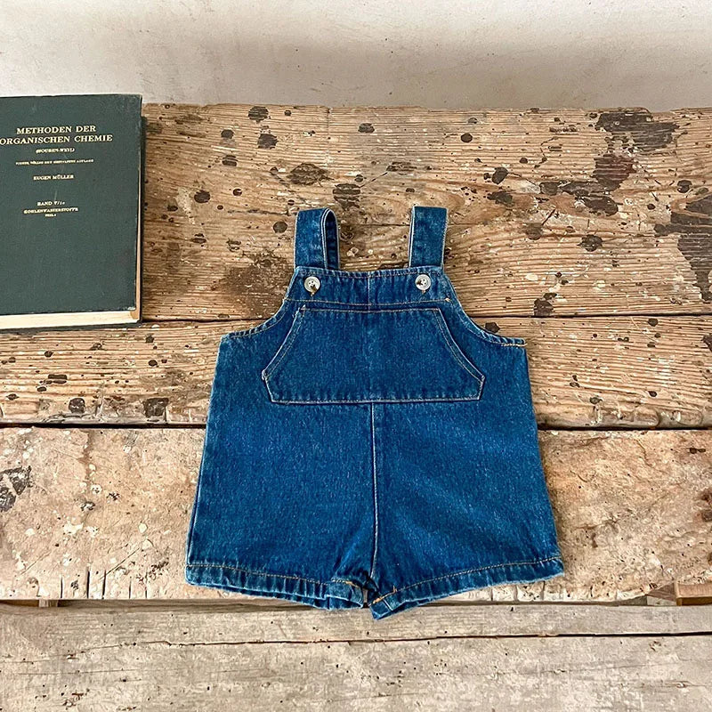 サロペットパンツ・サスペンダーパンツ dark blue / 66cm ベビーサロペット 長袖Tシャツ デニムサスペンダーパンツ オーバーオール フリル長袖ブラウス【mh0004231】