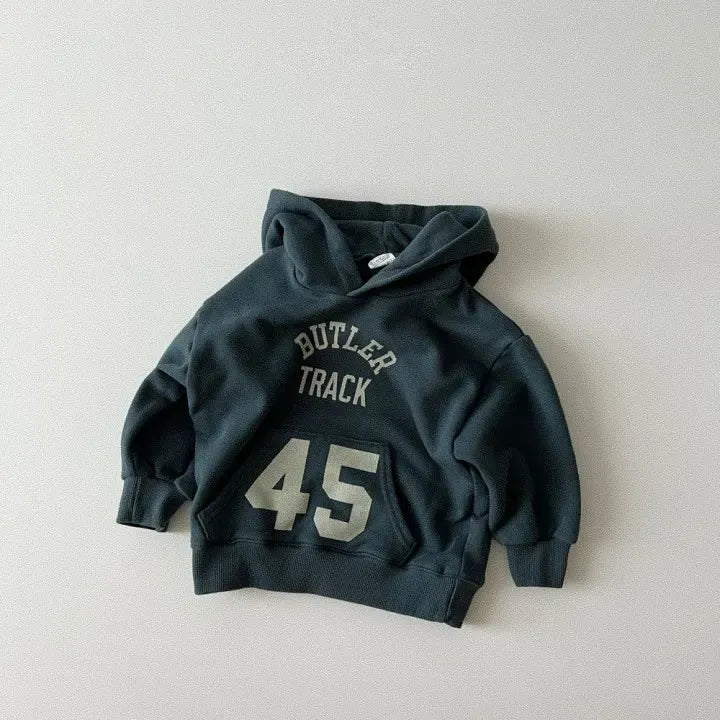 トレーナー・フーディ Dark Blue / 6M  66CM ベビートップス レターロゴプリントポケットフーディ長袖スウェットパーカー【mh0007953】