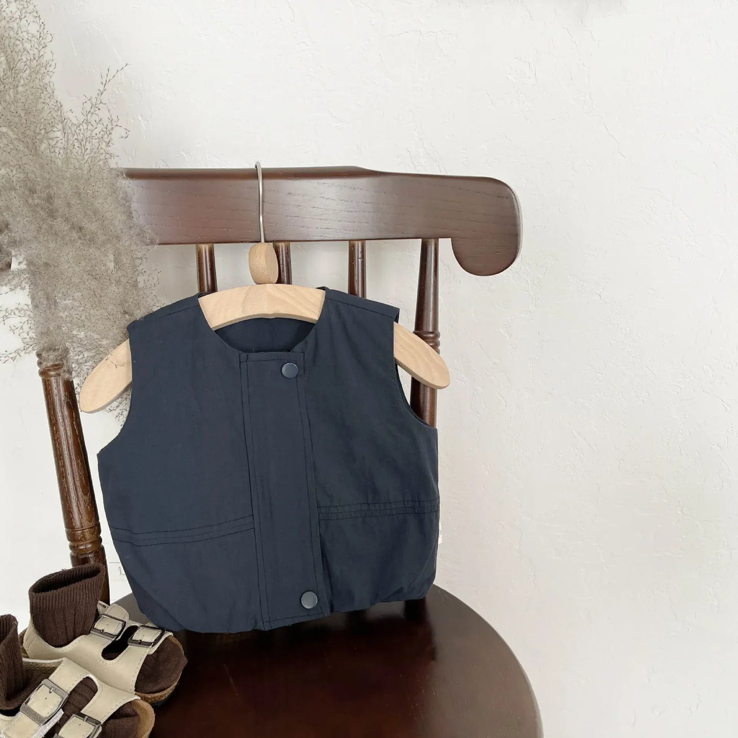 ベスト Dark Blue / 6M  66CM ベビーベスト シンプルデザインジレベスト【mh0008617】