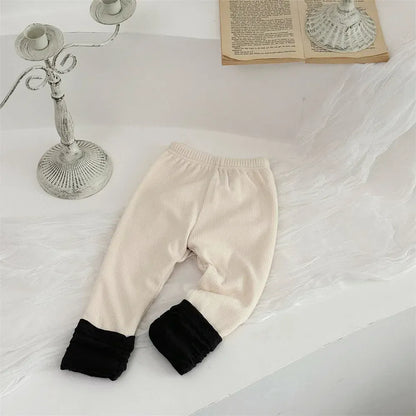 レギンスパンツ Dark Gray / 9M  73CM ベビーパンツ くしゅくしゅレッグウォーマードッキング裏フリース厚手レギンスパンツ【mh0008089】