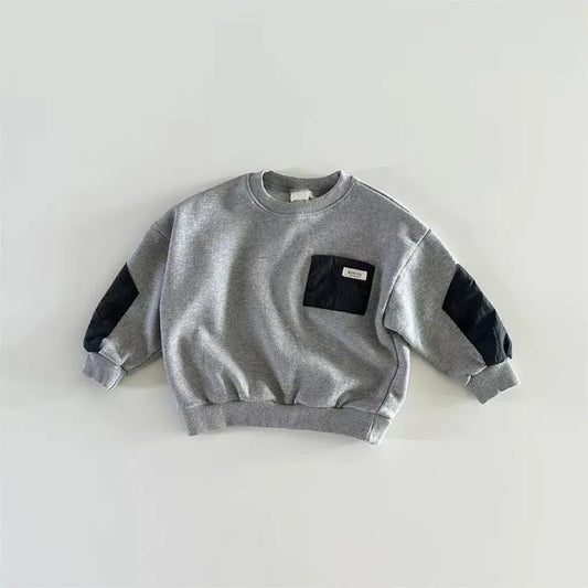 トレーナー・フーディ Dark Gray / 9M  73CM キッズトップス パッチワーク長袖スウェットシャツ【mh0008725】