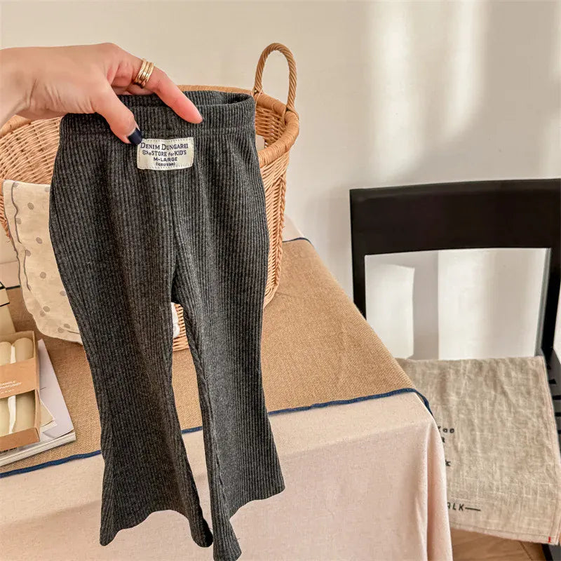 ロングパンツ・スウェットパンツ Dark Grey / 80cm キッズパンツ リブニットフレアレギンスパンツ レギパン 3カラー