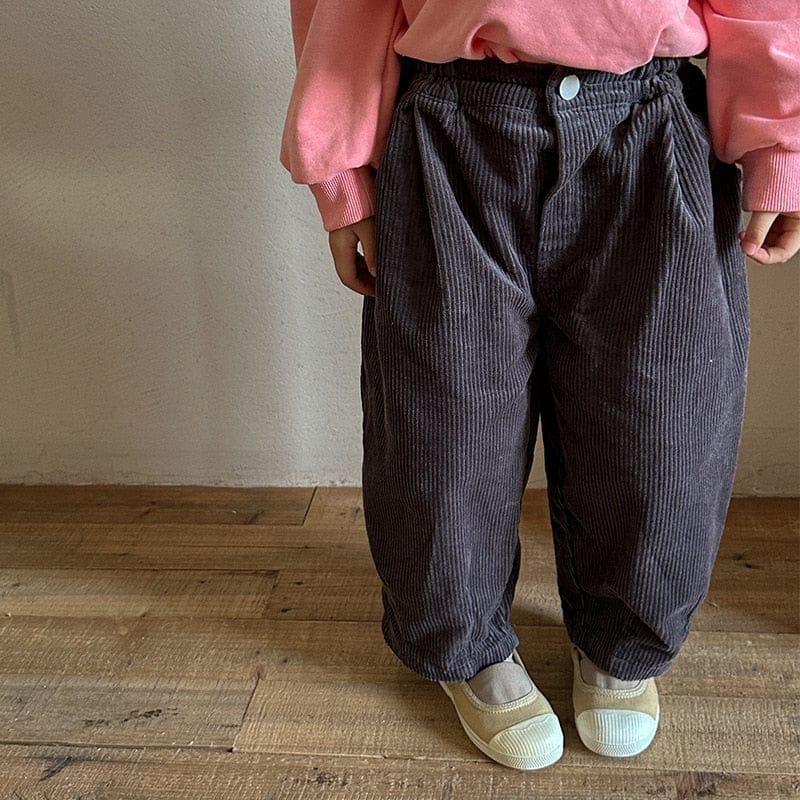 ロングパンツ・スウェットパンツ dark grey / 80cm キッズ コーデュロイ ルーズ パンツ ホワイト ダークグレー ユニセックス 6924