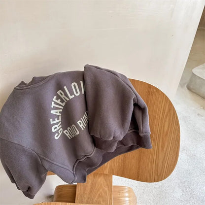 トレーナー・フーディ dark grey / 80cm / 取り寄せ（7〜21日） キッズ レターロゴ 裏フリース スウェット トップス トレーナー