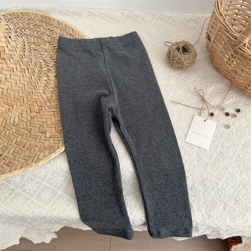 レギンスパンツ dark grey / 80cm キッズ シンプル ベーシック レギンスパンツ ボーダー 無地 8カラー ユニセックス