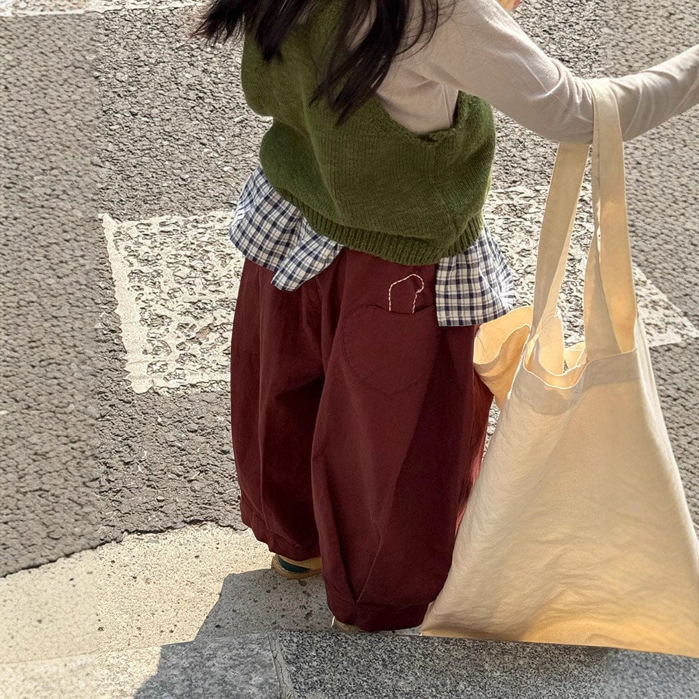 ロングパンツ・スウェットパンツ Dark Red / 90cm タックバルーンバレルパンツ【mh0011039】