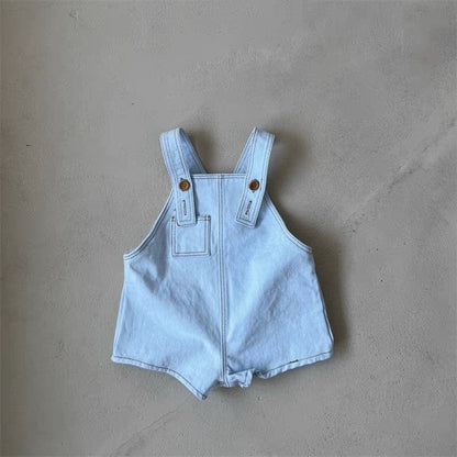 オーバーオール Denim Blue / 73cm デニム/ドットサスペンダーパンツオーバーオール【mh0010358】