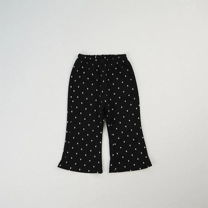 ロングパンツ・スウェットパンツ Dot / 12M  80CM キッズパンツ プリント柄ワイドフレアパンツ 千鳥格子/レオパード/ハート/水玉ドット【mh0007010】