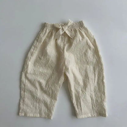 ロングパンツ・スウェットパンツ Dot / 9M  73CM ベビーパンツ レース刺繍 ロングパンツ リボン サマーパンツ【mh0004810】