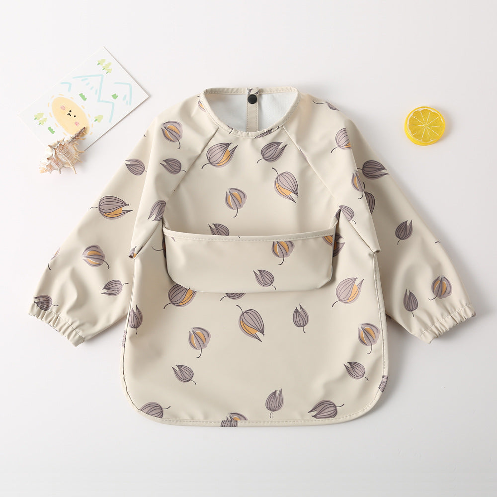 よだれかけ dragon fruit / S Long Sleeve PU Waterproof Bib 長袖 PU 防水 お食事エプロン【mh0012236】