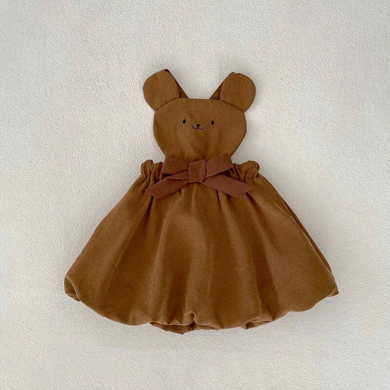 ノースリーブワンピース dress / 66cm / 取り寄せ（3〜14日） ☺︎ ベビーノースリーブワンピース 長袖Tシャツ 単品 くまベアワンピース ガールズ 女の子 子供服