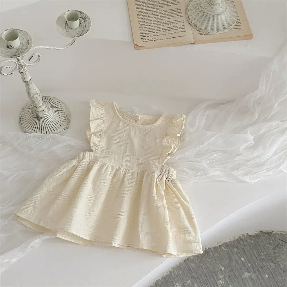 ロンパースセットアップ dress / 6M  66CM ベビーロンパース/エプロンドレス フラワー刺繍ワンポイント襟長袖ボディスーツ/フリル重ね着エプロンワンピース【mh0007208】