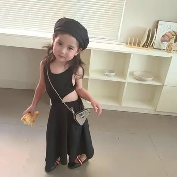 ノースリーブワンピース dress / 7 for 2T 90cm キッズワンピース ノースリーブバックオープンドレス ブラック