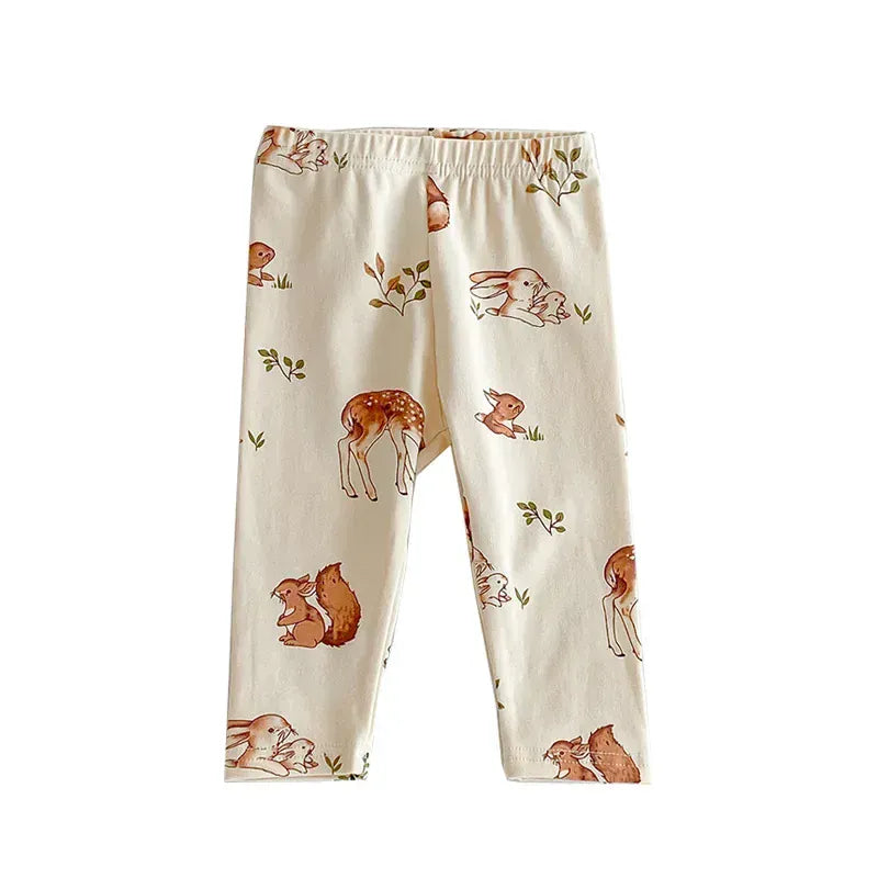ロンパースセットアップ DZ41609 Pants / 3-6M 66cm ベビーロンパース/パンツ/ボンネット フォレストアニマルプリント長袖ボディスーツ/ロングパンツ/帽子 4デザイン【mh0006931】