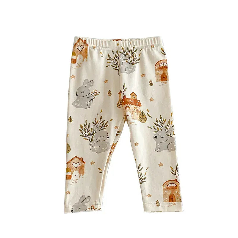 ロンパースセットアップ DZ41977 Pants / 3-6M 66cm ベビーロンパース/パンツ/ボンネット フォレストアニマルプリント長袖ボディスーツ/ロングパンツ/帽子 4デザイン【mh0006931】