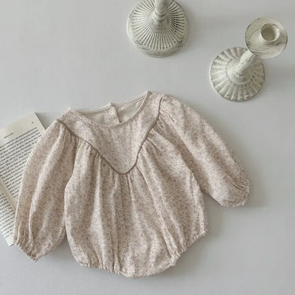 長袖ロンパース Floral / 6M  66CM ベビーロンパース 長袖ボディスーツ ルーズ フラワー花柄プリント【mh0006386】