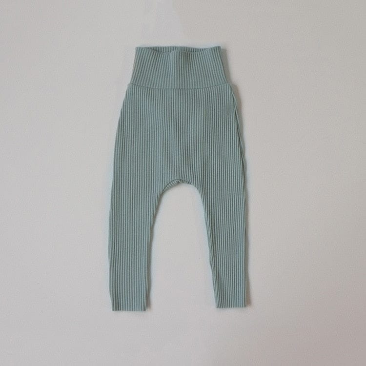レギンスパンツ fog blue / 66cm ベビー リブ ハイウェスト レギンス パンツ ユニセックス 2649A