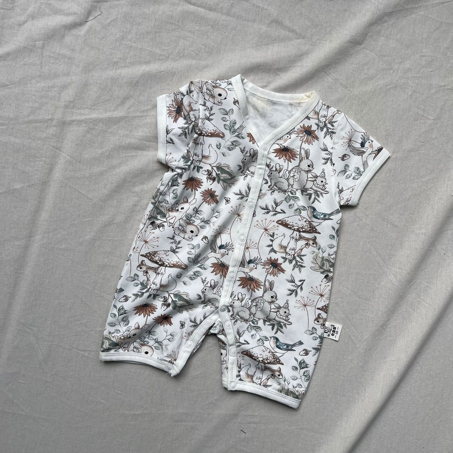 半袖ロンパース forest / 66cm アニマルプリント半袖ベビーロンパースジャンプスーツ【mh0009271】