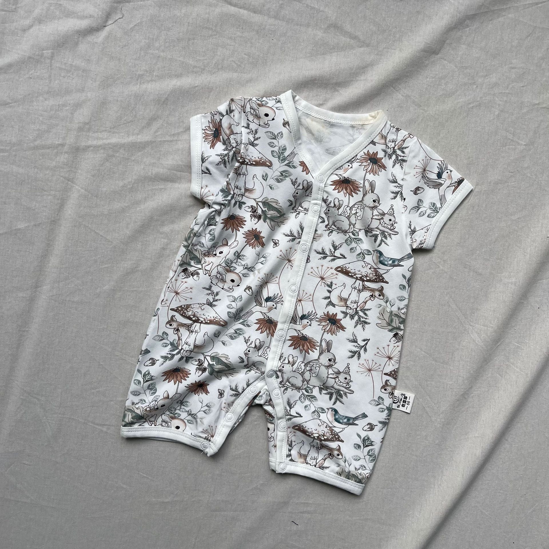 半袖ロンパース forest / 66cm アニマルプリント半袖ベビーロンパースジャンプスーツ【mh0009271】