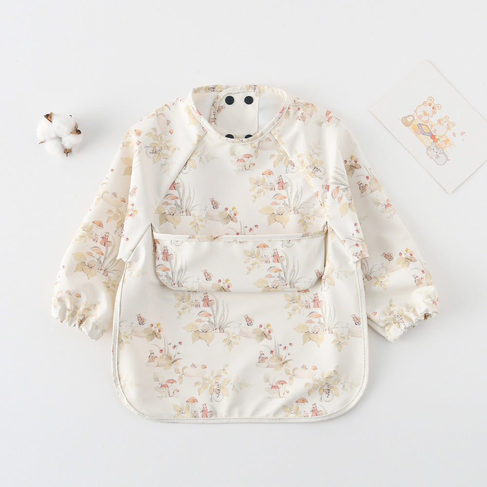 よだれかけ garden mouse / S Long Sleeve PU Waterproof Bib 長袖 PU 防水 お食事エプロン【mh0012236】