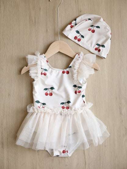 ベビー用水着 Gauze swimsuit cherry / 80 ガールズ水着 ノースリーブチュチュワンピーススイムウェア ラッシュガード【mh0009369】