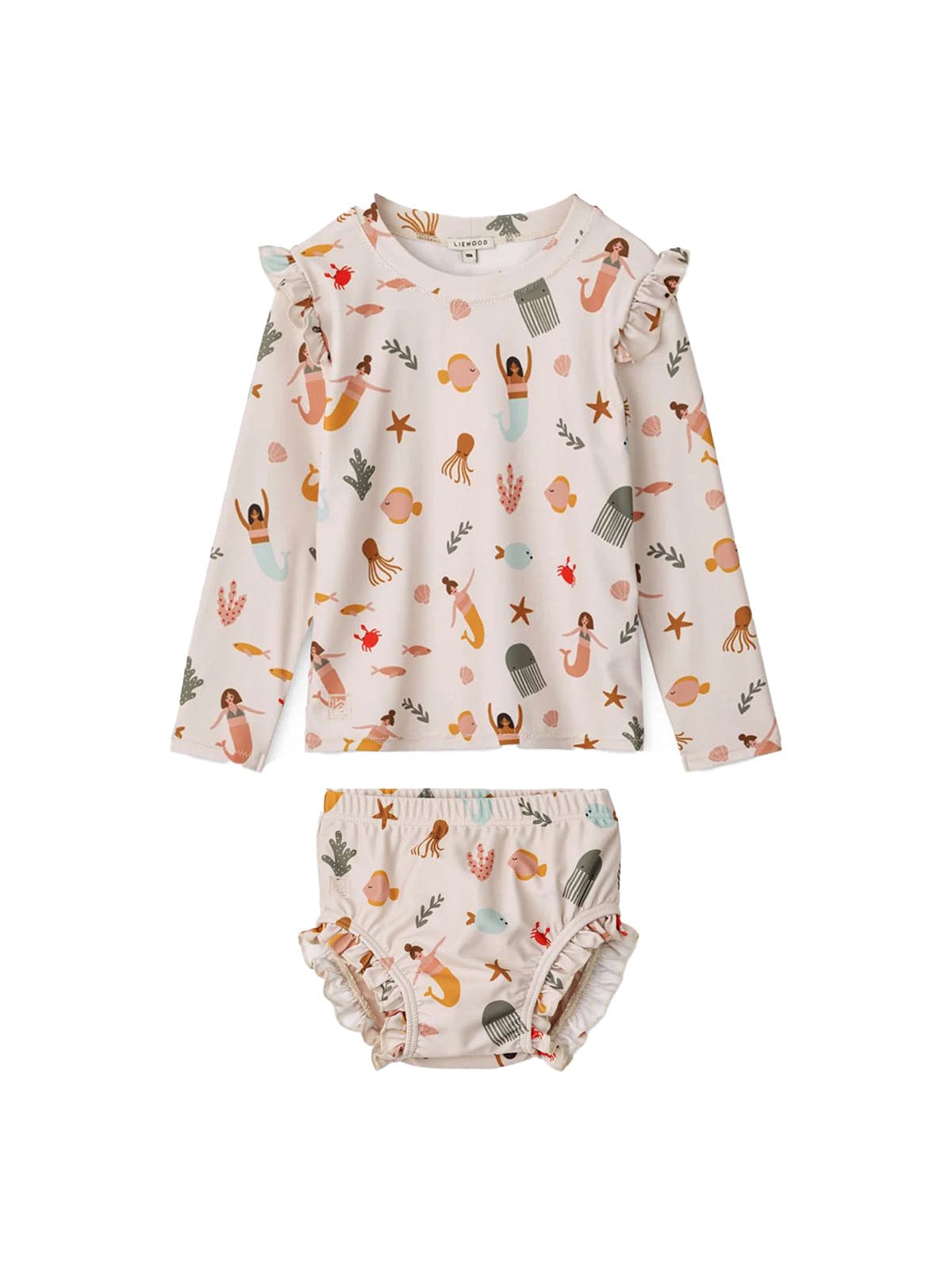 ベビー用水着 Girl's split mermaid [free swim cap of the same suit] / 80 ガールズ水着 長袖セパレートスイムウェア ラッシュガード【mh0009366】