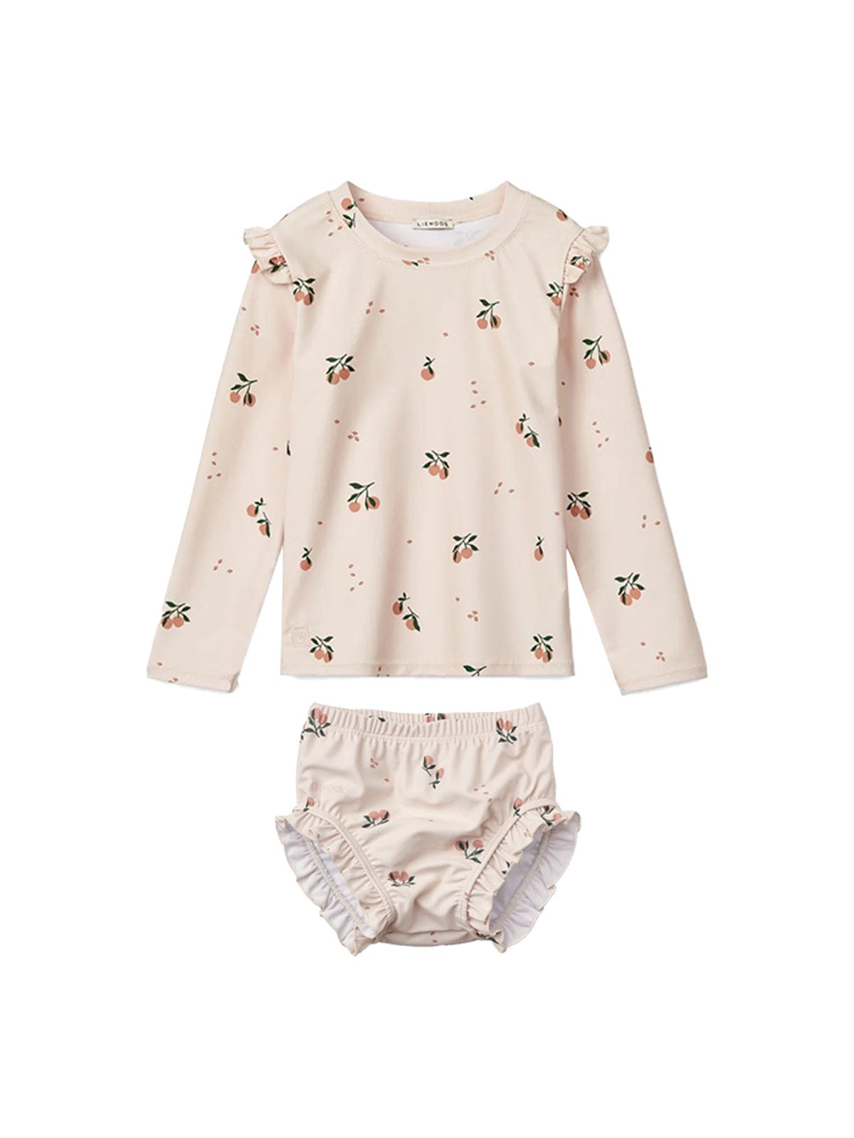 ベビー用水着 Girl's Split Pink Fruit [Gift of Suited Swimming Cap] / 80 ガールズ水着 長袖セパレートスイムウェア ラッシュガード【mh0009366】