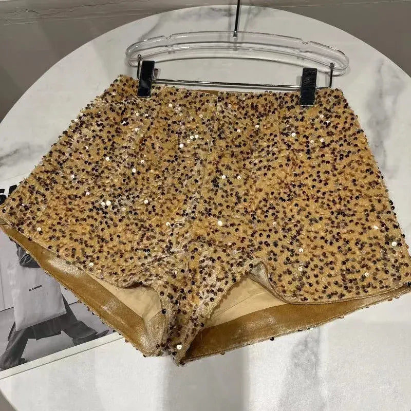 ハーフパンツ・ショートパンツ gold shorts / 3T (90-100cm) キッズジュニアパンツ ショートパンツ ホットパンツ スパンコール シャイニー Y2K シルバー/ゴールド/ブラック/3カラー
