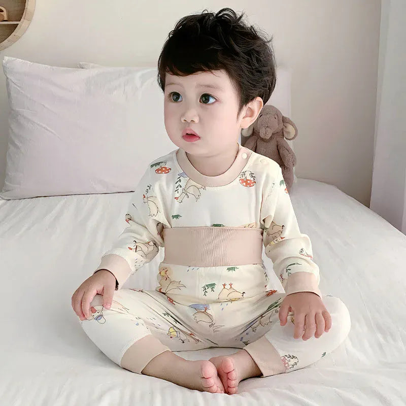 長袖パジャマ goose / 0-6M 66cm ベビーパジャマセット アニマルプリント長袖肩開きTシャツ+ハイウエストパンツ 7カラー【mh0007754】