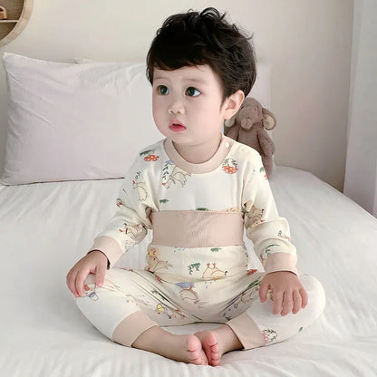 長袖パジャマ goose / 0-6M 66cm ベビーパジャマセット アニマルプリント長袖肩開きTシャツ+ハイウエストパンツ 7カラー【mh0007754】