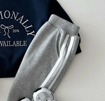 ロングパンツ・スウェットパンツ Gray / 12M  80CM キッズパンツ ダブルサイドラインスウェットジョガーパンツ 3カラー【mh0006968】