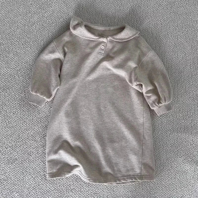 長袖ワンピース Gray / 12M  80CM キッズワンピース セーラーカラーシンプル長袖Tシャツワンピース【mh0008282】