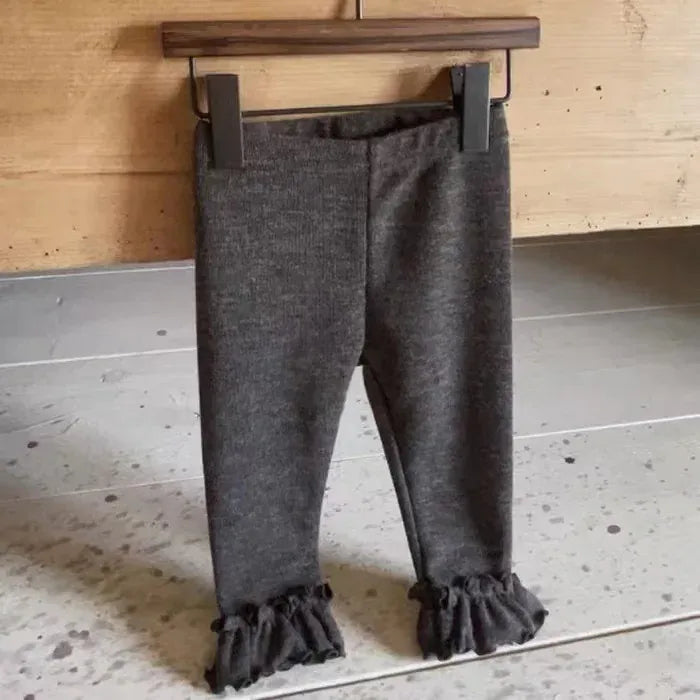 レギンスパンツ gray / 6M  66cm ベビーレギンス フリルパンツ 裏フリース レギパン