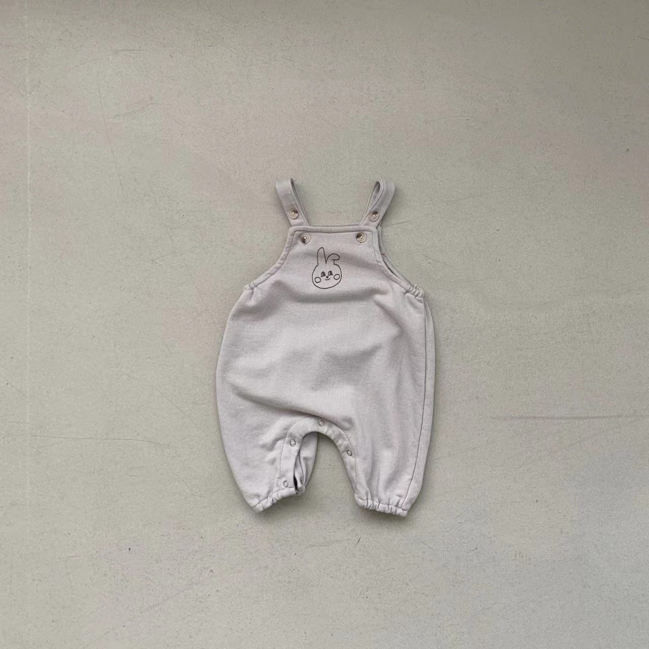 長袖セットアップ gray / 6M  66CM ベビートップス/ジャンプスーツ ボーダー長袖Tシャツ/うさぎオーバーオールロンパース【mh0006801】